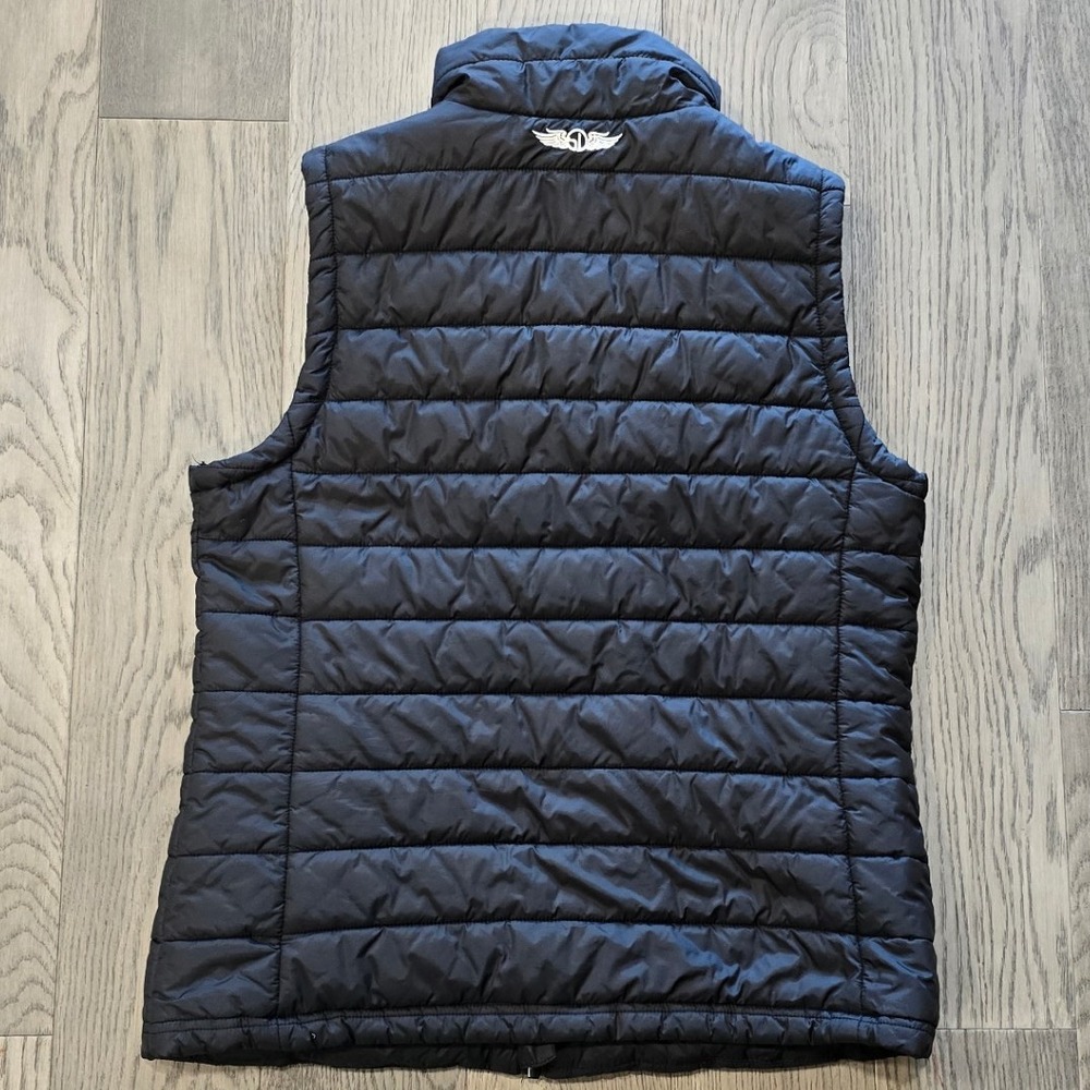 Straight Down Puffer Vest Black Full Zip Women's XL Pumpkin Ridge Golf Club - Picture 6 of 11